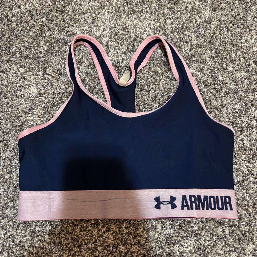 Under Armour Navy and Pink Sports Bra